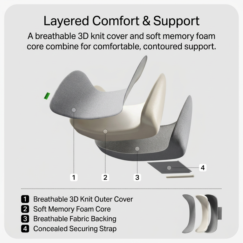 Cushion layers with English text in square format