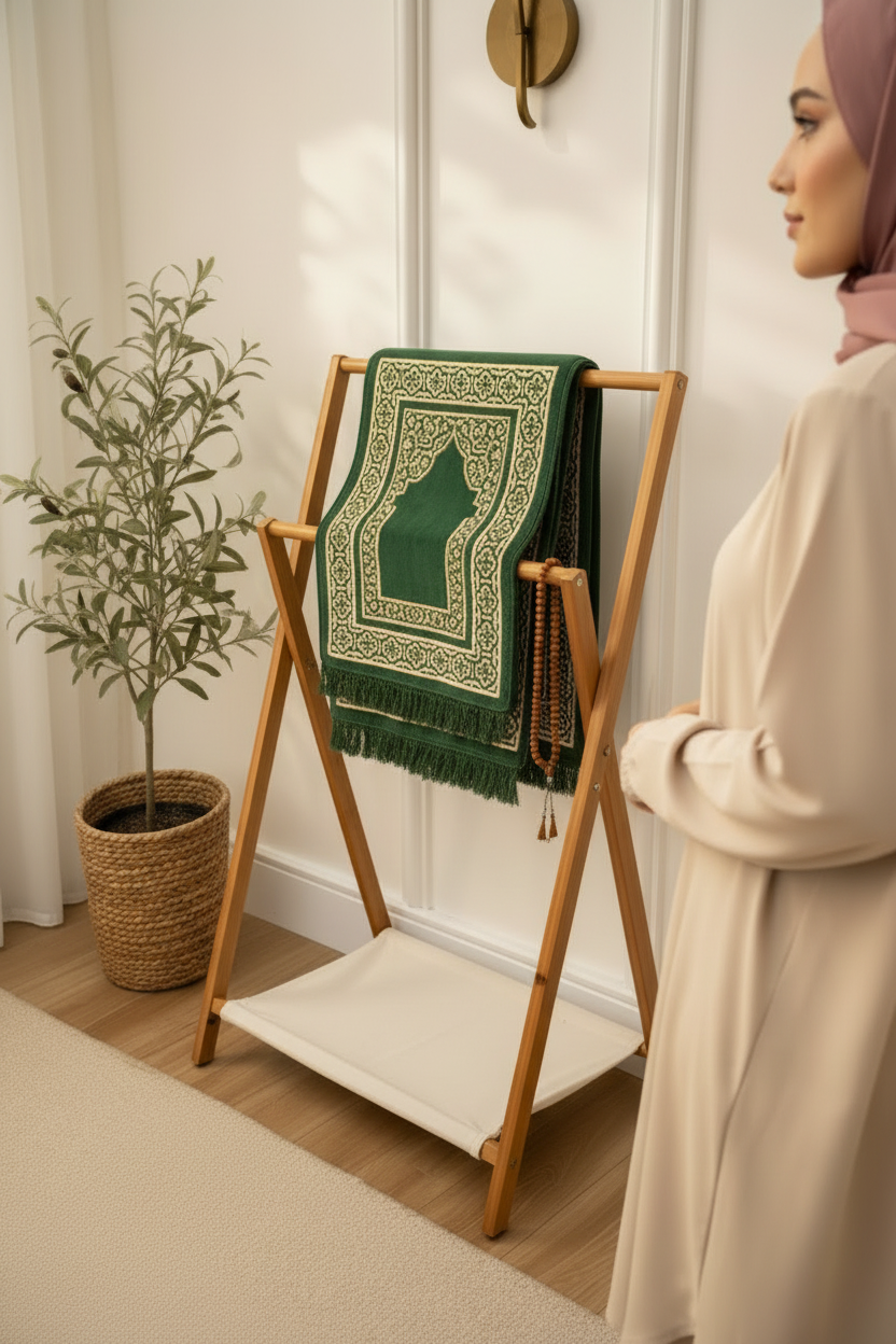 Stand center hijabi girl on side - 45 angle