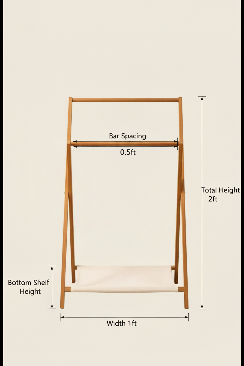 Wooden rack - 2ft height updated measurements