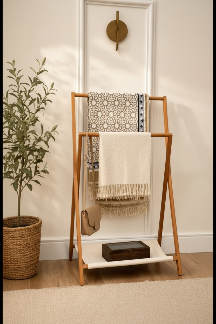 Wooden rack 45 degree side view